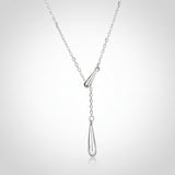 925 Sterling Silver Y-Shaped Pendant Necklace - 18K Gold Plated Lariat