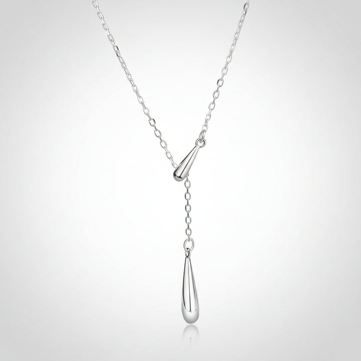925 sterling silver Y-shaped lariat pendant necklace in 18K gold plated finish - Trendy Troop