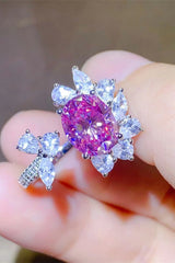 3 Carat Moissanite 925 Sterling Silver Open Ring - Platinum Plated