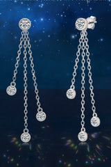 1.2 Carat Moissanite Layered Chain Earrings | 925 Sterling Silver Gold & Platinum Plated