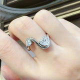 1.3 Carat Moissanite Irregular Shape Ring - Unique 925 Sterling Silver