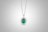 1.5 Carat Lab-Grown Emerald 925 Sterling Silver Necklace