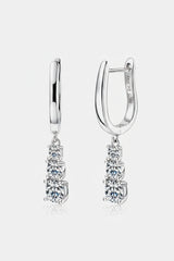 1.8 Carat Moissanite Drop Earrings | Platinum-Plated 925 Sterling Silver