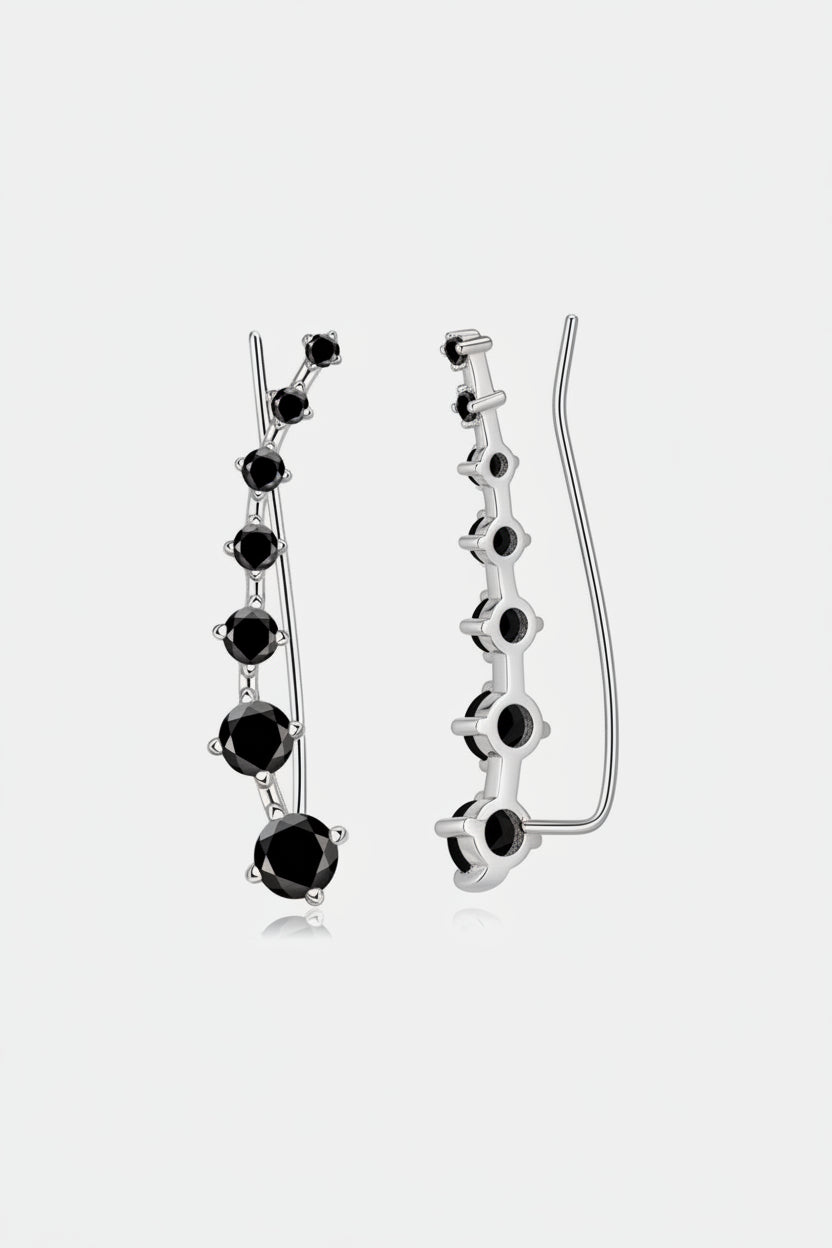 1.9 carat moissanite earrings in platinum-plated 925 sterling silver minimalist design