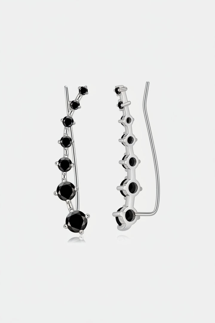 1.9 carat moissanite earrings in platinum-plated 925 sterling silver minimalist design