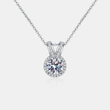 1 Carat Moissanite Rabbit Ears Pendant Necklace - 925 Sterling Silver