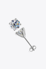 1 Carat Moissanite 4-Prong Stud Earrings - 925 Sterling Silver