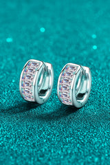 1.8 Carat Moissanite Huggie Earrings - Rhodium-Plated 925 Sterling Silver