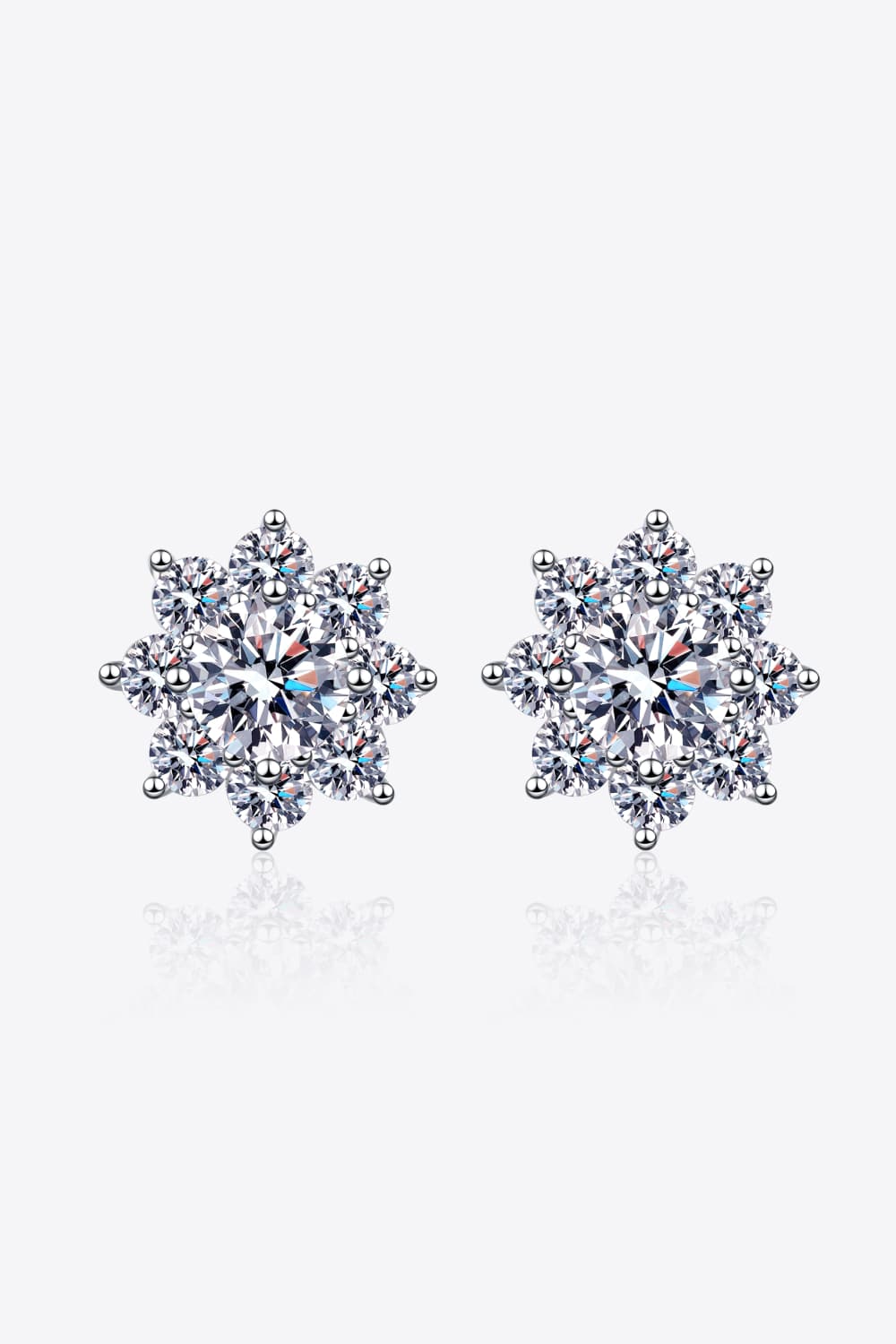 1 carat moissanite flower earrings in 925 sterling silver floral design - Trendy Troop