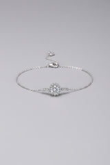 1 Carat Moissanite Chain Bracelet | Rhodium-Plated 925 Sterling Silver