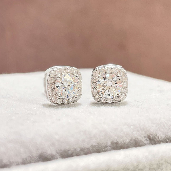 1 carat moissanite stud earrings in 925 sterling silver simple minimalist design