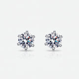 1 Carat Moissanite Stud Earrings | Rhodium-Plated 925 Sterling Silver