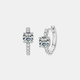 2.36ct Moissanite & Zircon Hoop Earrings | 925 Sterling Silver with Certificate