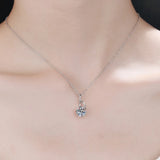 2 Carat Moissanite Necklace - Certified 925 Sterling Silver Pendant