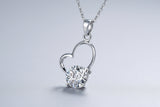 2 Carat Moissanite Heart Necklace - Certified 925 Sterling Silver