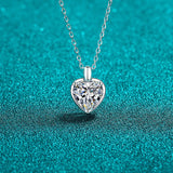 2 Carat Moissanite Heart Shape Necklace | 925 Sterling Silver