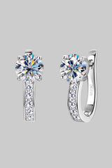 2ct Moissanite 925 Sterling Silver Earrings | Platinum & 18K Gold Plated