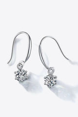 2 Carat Moissanite 6-Prong Drop Earrings - 925 Sterling Silver