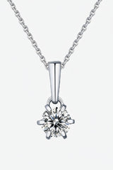 2 Carat 6-Prong Moissanite Pendant Necklace | 925 Sterling Silver Platinum-Plated