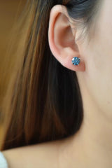 2 Carat Moissanite Four-Prong Earrings | Platinum-Plated 925 Sterling Silver