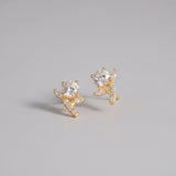 2 Carat Moissanite Stud Earrings | 925 Sterling Silver Gold & Platinum Plated