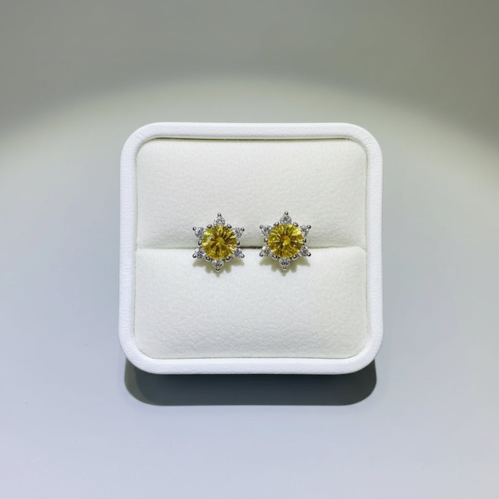 2 carat moissanite stud earrings in 925 sterling silver minimalist design