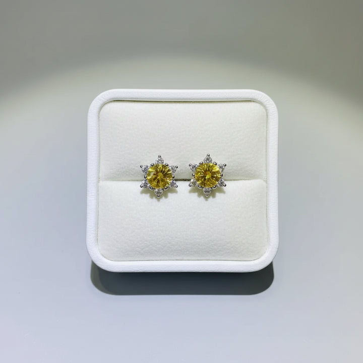 2 carat moissanite stud earrings in 925 sterling silver minimalist design