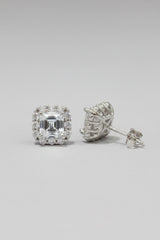2 Carat Moissanite Stud Earrings | Platinum-Plated 925 Sterling Silver