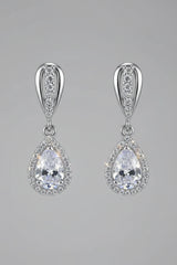 2 Carat Moissanite Teardrop Earrings | Platinum-Plated 925 Sterling Silver