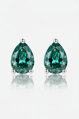 2 Carat Moissanite Teardrop Earrings | Platinum-Plated 925 Sterling Silver