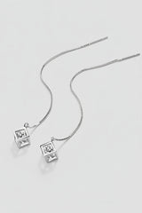 2 Carat Moissanite Threader Earrings | 925 Sterling Silver Rhodium-Plated