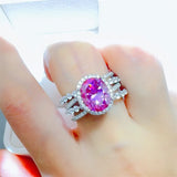 3 Carat Moissanite Solitaire Ring - 925 Sterling Silver with Zircon Accents