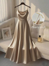 Pearl Strap Satin Cami Dress