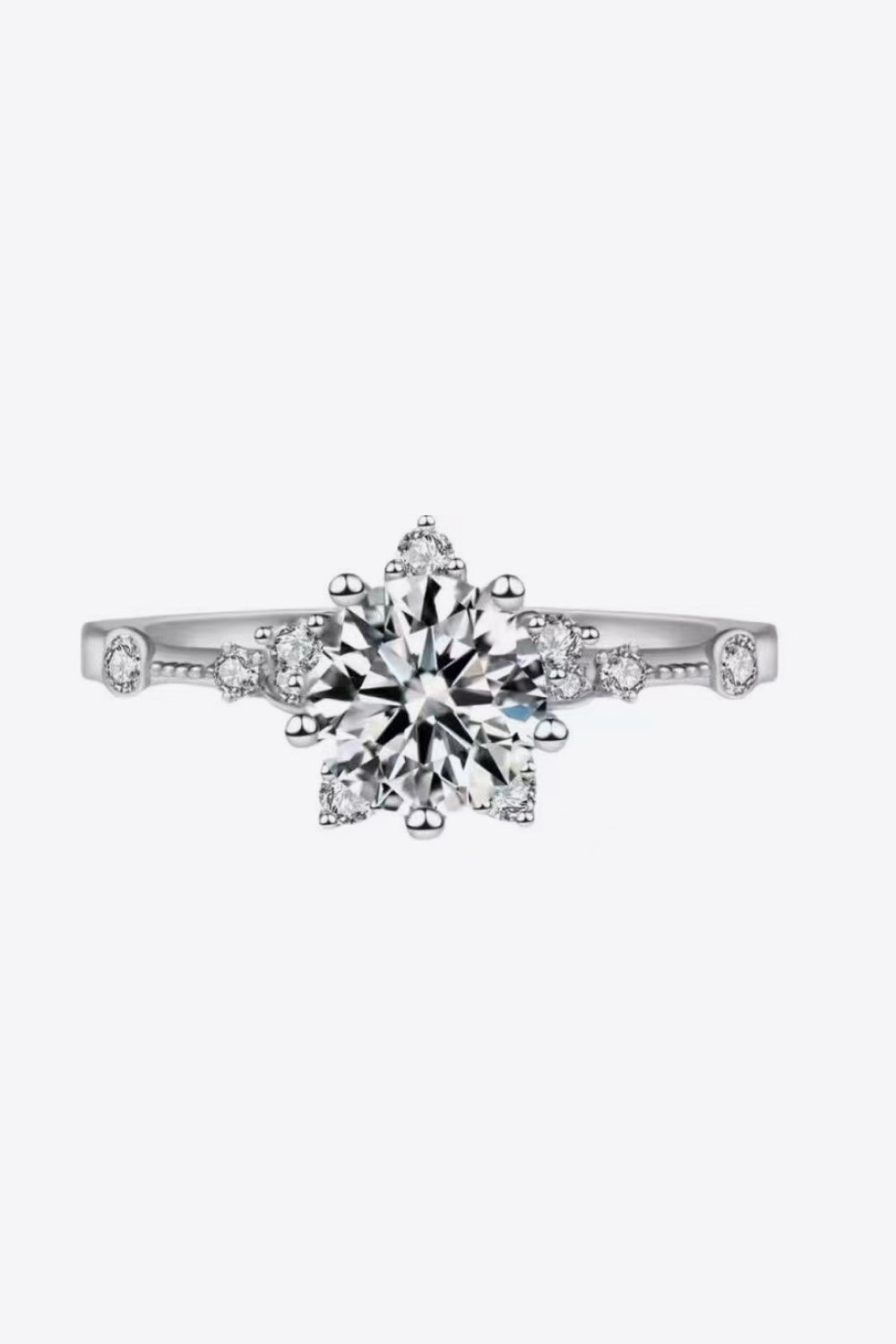 1 carat moissanite 6-prong ring classic solitaire design - Trendy Troop