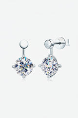 4 Carat Moissanite Drop Earrings | 925 Sterling Silver Platinum-Plated