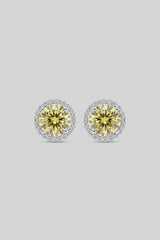 4 Carat Moissanite Stud Earrings | Platinum-Plated 925 Sterling Silver