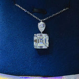 5.8 Carat Moissanite Pendant Necklace | Platinum-Plated 925 Sterling Silver