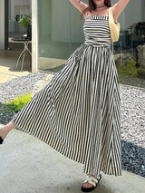 Striped Sleeveless Maxi Dress