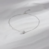 925 Sterling Silver Square Pendant Necklace - Minimalist 15.7" Chain