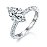 2 Carat Moissanite Ring | Platinum-Plated 925 Sterling Silver