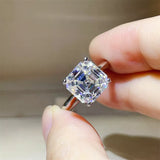 5 Carat Moissanite Solitaire Ring - Platinum-Plated 925 Sterling Silver
