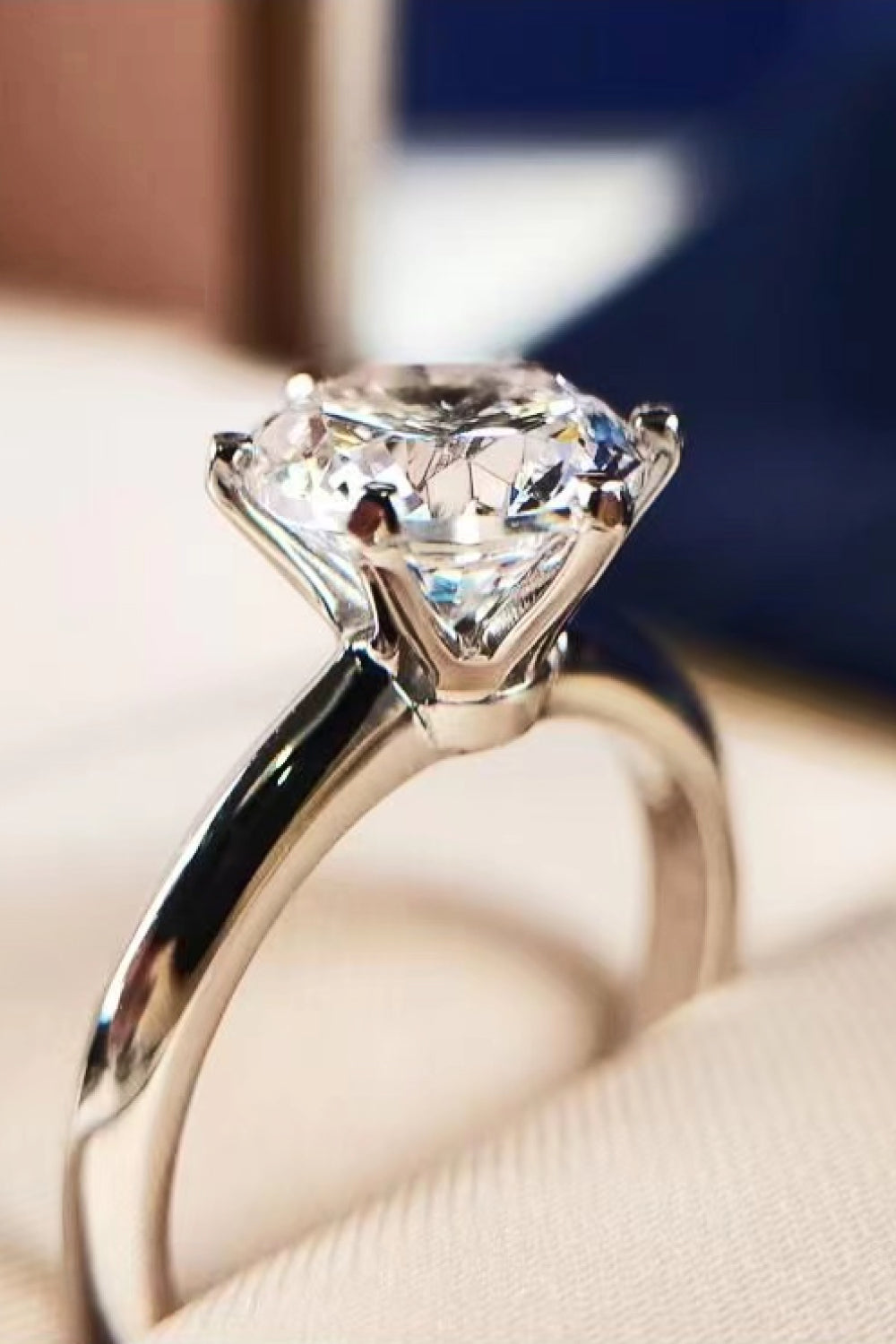3 carat moissanite 6-prong ring adored design in 925 sterling silver - Trendy Troop