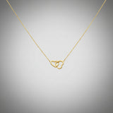 Interlocking Heart Pendant Necklace - 18K Gold Plated 925 Silve