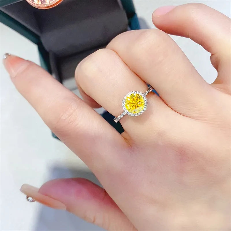 1 carat moissanite 925 sterling silver ring with brilliant sparkle - Trendy Troop