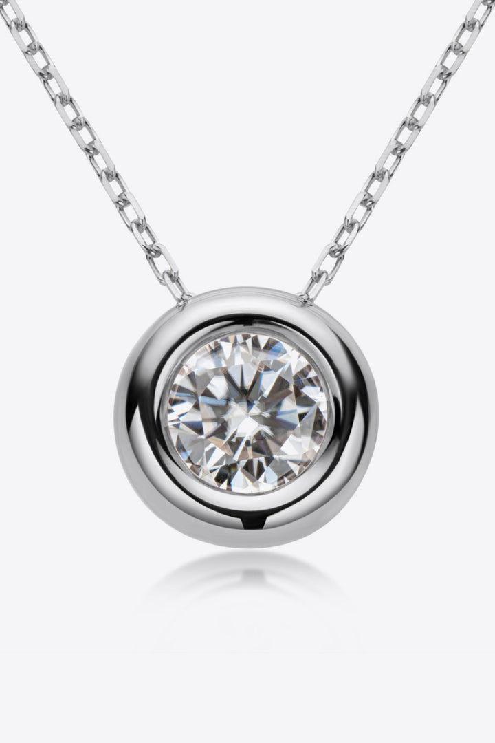 Adored 1 carat moissanite pendant necklace in 925 sterling silver - Trendy Troop