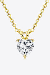 1ct Heart Moissanite Necklace | 925 Sterling Silver