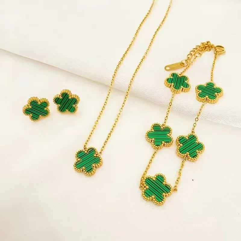 Plum Blossom Five Leaf Jewelry Set