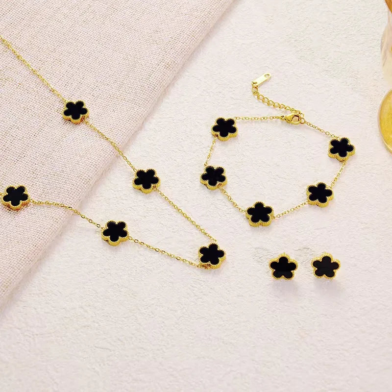 Plum Blossom Five Leaf Jewelry Set