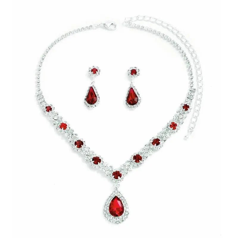 Crystal Droplet Jewelry Set - Refined Elegance for Formal Occasions